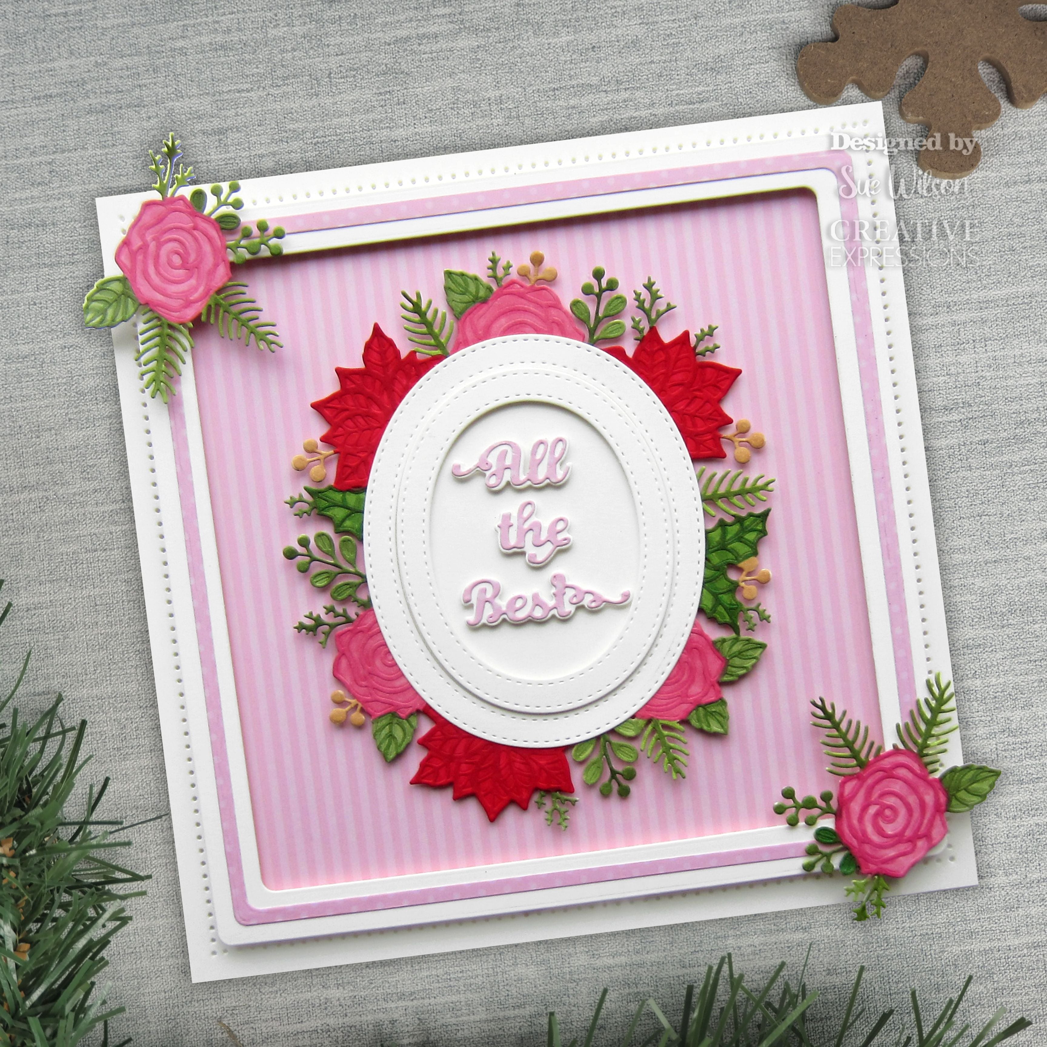 Creative Expressions Sue Wilson Festive Oval Wreath Frame Craft Die