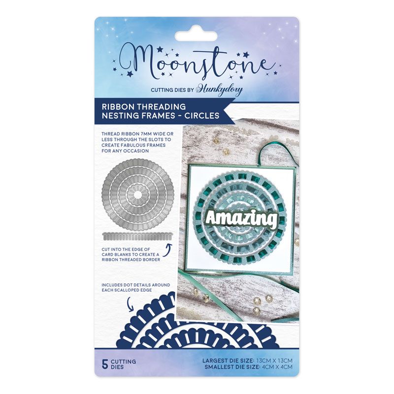 Moonstone Dies - Ribbon Threading Nesting Frames - Circles