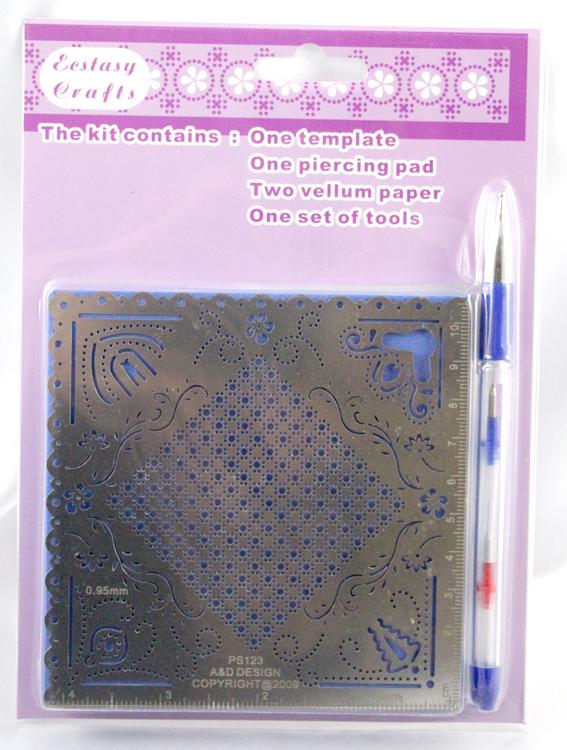 Parchment Craft Perforating Kit Elegant corners and checkered pattern