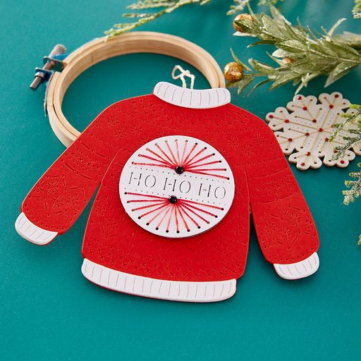 Stitched Christmas Sweater Etched Dies from the Christmas Collection