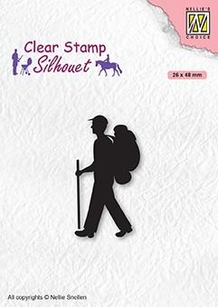 Clear Stamp Silhouette Men-Things Backpacker