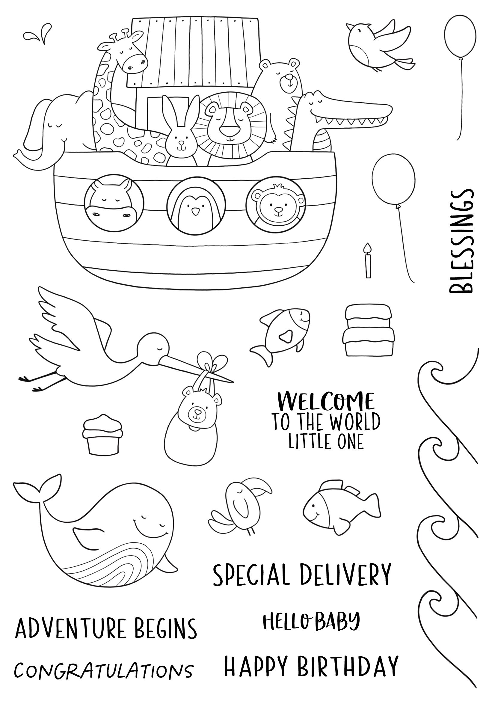 Creative Expressions Jane's Doodles Special Delivery 6 in x 8 in Clear Stamp Set