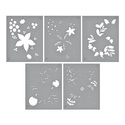 Christmas Florals Stencil from Classic Christmas Collection Etched Dies  from the Classic Christmas Collection