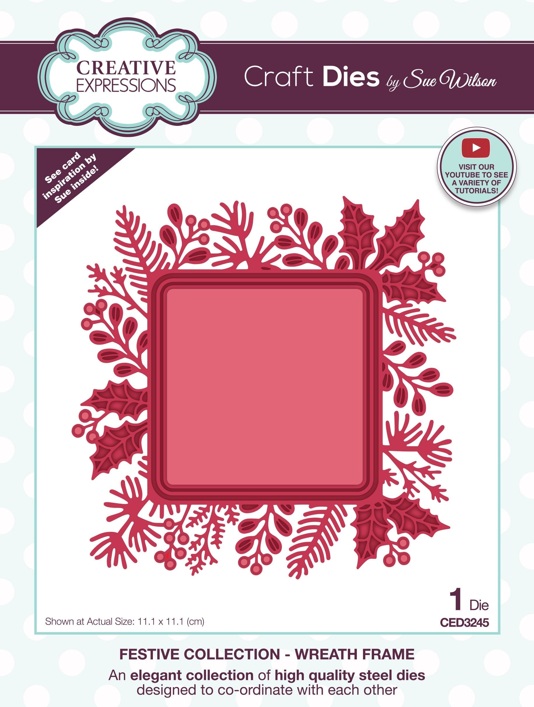 Creative Expressions Sue Wilson Festive Wreath Frame Craft Die